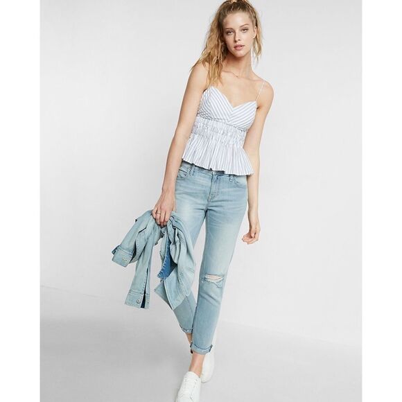 ✨ HP✨Striped Ruched Babydoll Cami✨ - Picture 3 of 5